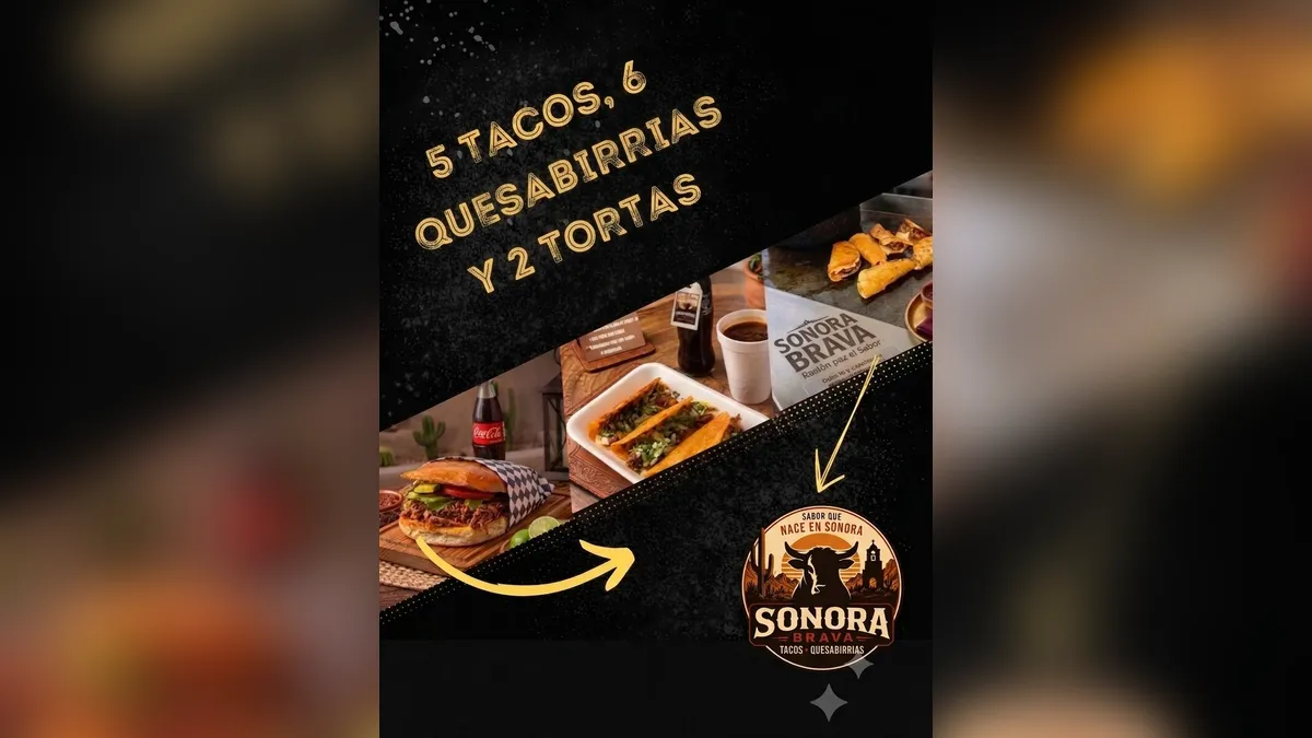 Promo 5 tacos, 6 quesabirrias y 2 tortas
